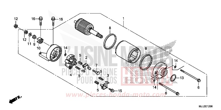 MOTEUR DE DEMARRAGE de NC700S DCT MAT PEARL GLARE WHITE (NHB54) 2014